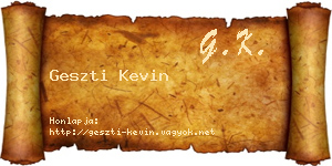Geszti Kevin névjegykártya